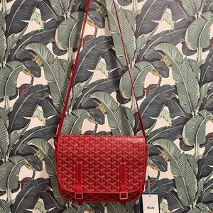 Goyard Belvedere MM Messenger/Crossbody Bag Red